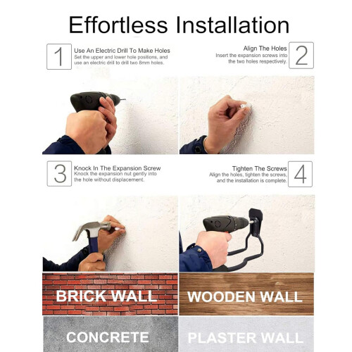 Garage Hooks Heavy Duty Wall Storage, RustResistant Double Utility Hooks for Tools, Black 4pcs 2