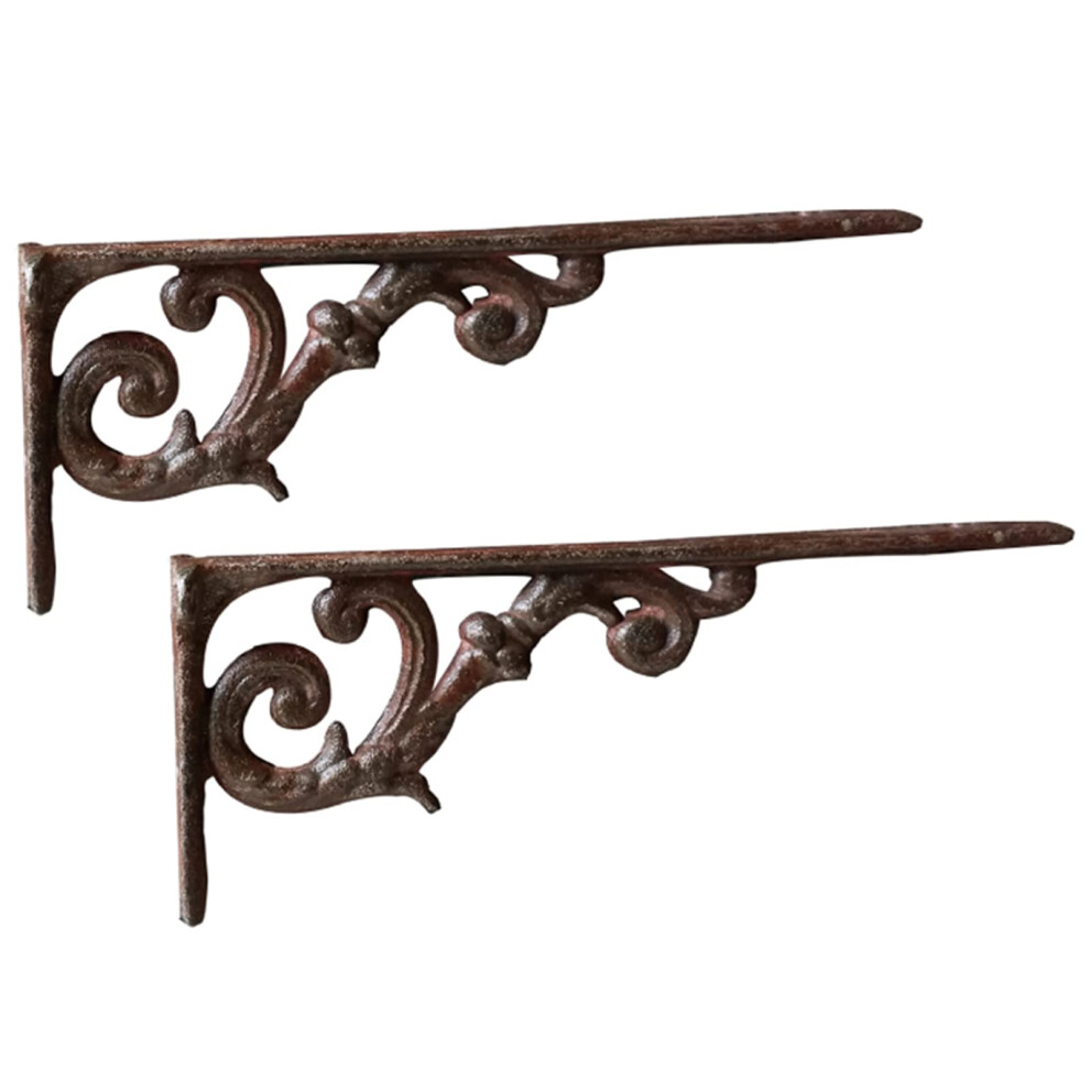 2Pcs Vintage Floating Shelf Brackets Heavyduty Cast Iron Rustresistant Triangle Design For Wall 9113335723283
