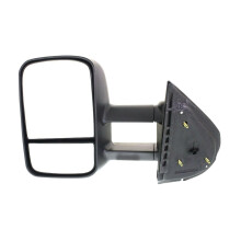 Left Driver Side Textured Black Manual Towing Mirror with Dual Glass for Chevy GMC Truck