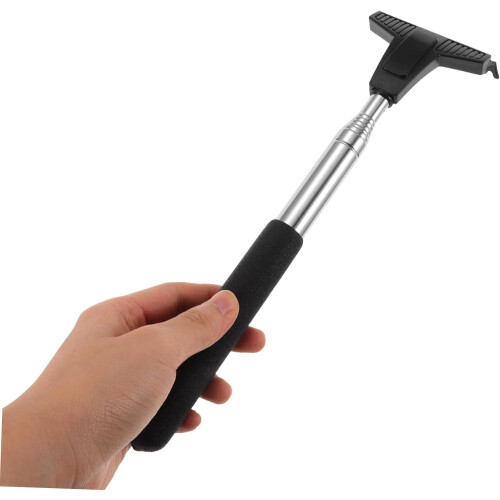 Car Rearview Mirror Wiper with Retractable Handle, Dual Function Windshield Cleaning Tool for All Cars 2