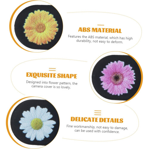 3pcs Flower Pattern Webcam Cover Slide for Laptop and Phone, Cute Camera Privacy Protector 2