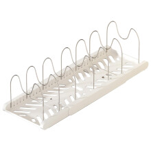 Expandable Pot and Pan Organizer Rack with 7 Adjustable Dividers and Lid Holders for Kitchen Cabinets