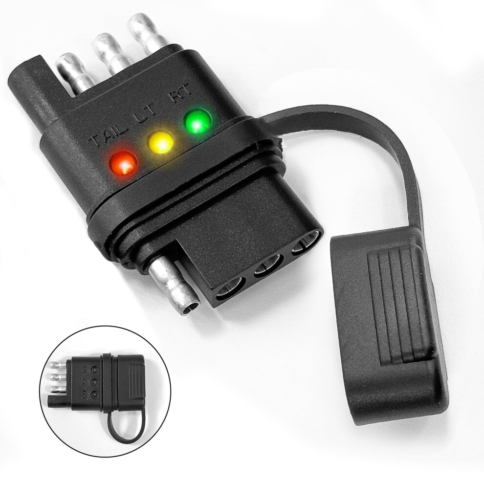 4 Pin Trailer Tester With Led Indicators, Dualend 4 Way Flat Wiring For Tail And Turn Signals Light 9053599167310