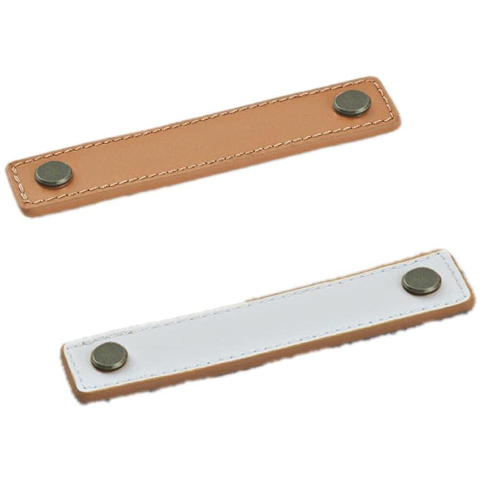 Leather Cabinet Handles 2Pcs Dualcolor Cowhide Brass Drawer Pulls 96Mm Ergonomic Grip 9174973494157