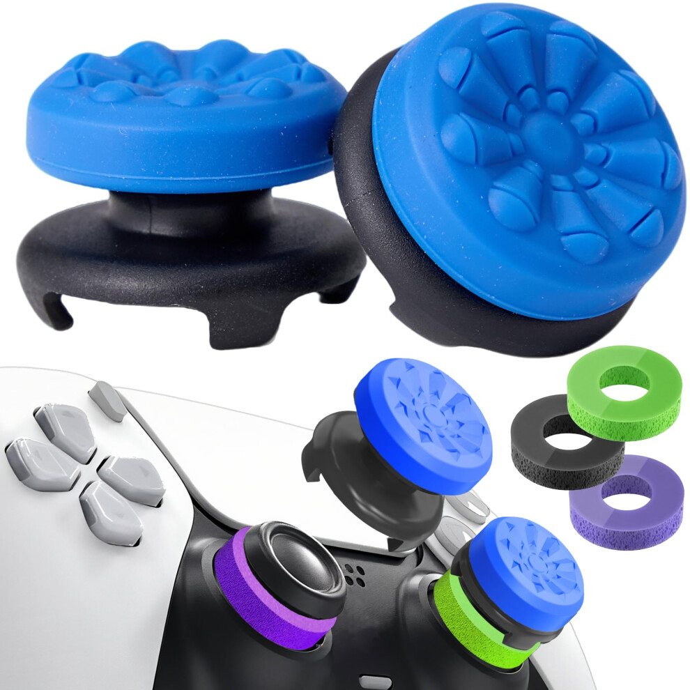 Thumb Grips For Ps5 Controller With Precision Rings, Antislip Silicone Caps For Ps4 Ps5, Blue 9455672840569