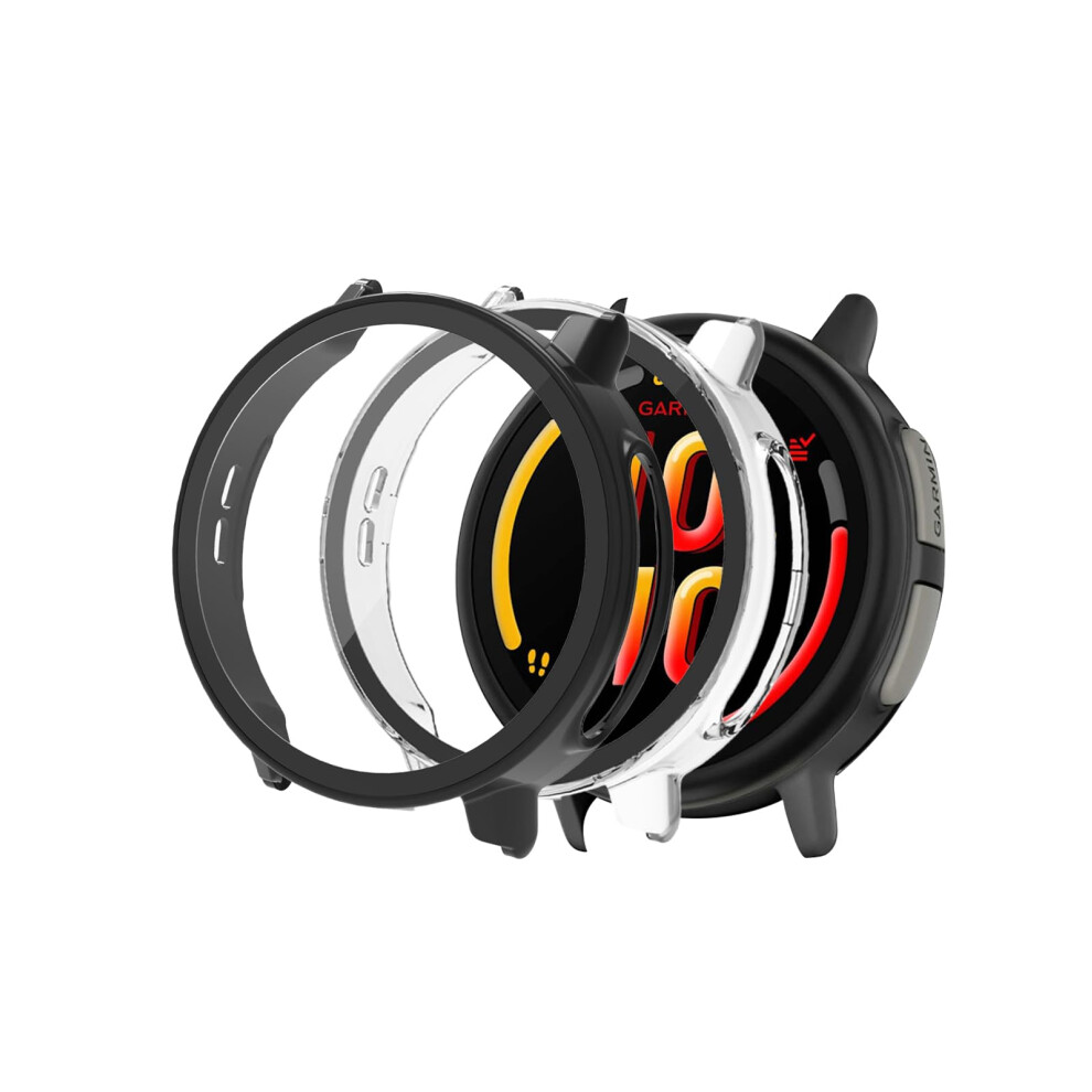 Case For Garmin Bounce 2 Kids Smartwatch With 9H Tempered Glass Fullcoverage Shockproof Bumper 2 Pack 9455672840705