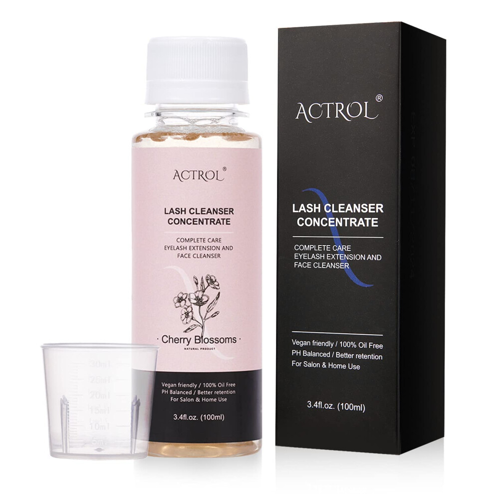 Light Eyelash Shampoo Concentrate 100Ml Cherry Blossom Lash Extension Cleanser Cost Effective Mixing