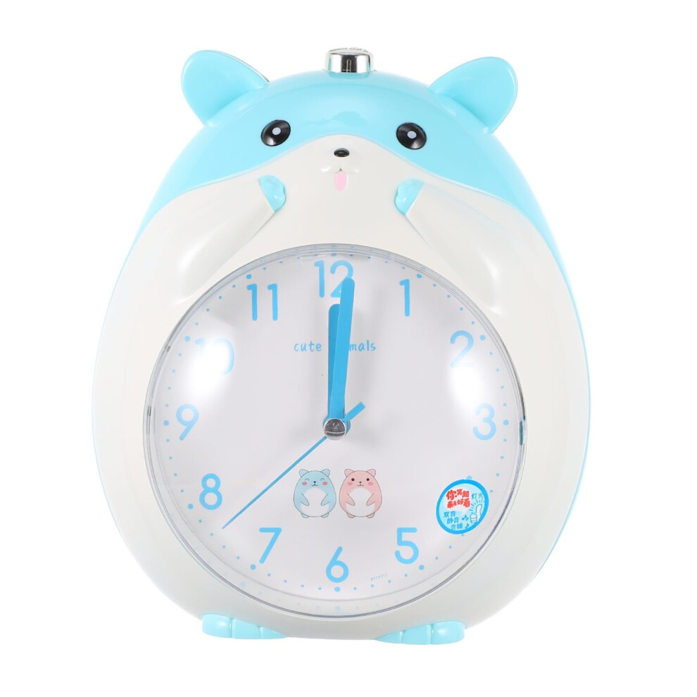 Cartoon Hamster Alarm Clock Silent Non‑Ticking with Auto‑Off Night Light for Kids Bedroom