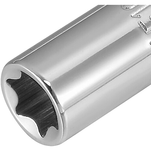 1/4 Inch Drive Torx Socket Set E10 with Spring Loaded Universal Joint 90 Swivel Chrome Vanadium 2