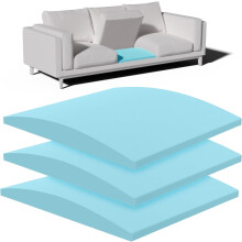 Couch Cushion Support for Sagging Seat, Density Foam Sofa Cushion Insert 20x20x2in Blue Set of 6