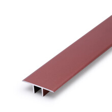 Aluminum Floor Transition Strip Dark Red 110cm, Non Slip Door Threshold for Tile to Wood