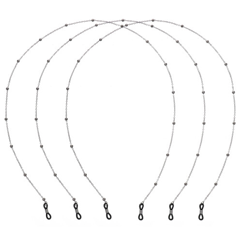 6Stk Brillen- Maskenkette Kupferperlen, 1