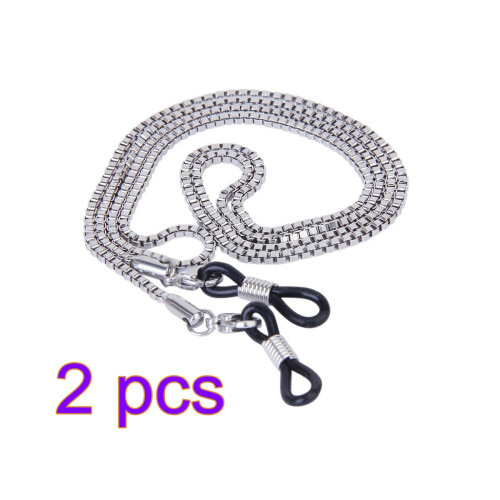 2Stk Flexible Brillenkette Silber Für Brillen