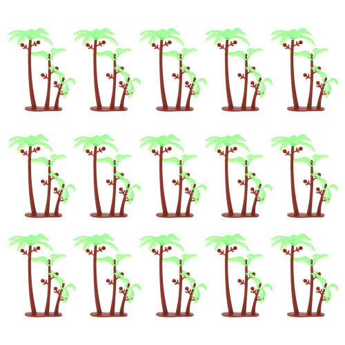 150Pcs Mini Coconut Tree Plastic Cake Decoration Green for Parties 1