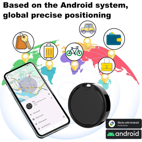 Bluetooth Tracker Key Finder with Replaceable Battery, Compatible with Google Find My Device Locator for Android, Luggage and Backpack 1 Pack 2