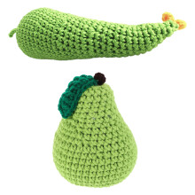 2Sets Gestrickte Grüne Birnen Schmückung Für Baby Kleidung Fotodeko