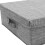 Foldable Under Bed Storage Box with Handles Grey Cotton Linen 4
