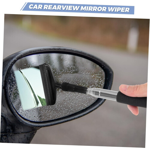 Extendable Car Rearview Mirror Wiper Rainproof AntiFog Adjustable Telescopic Cleaning Tool 1