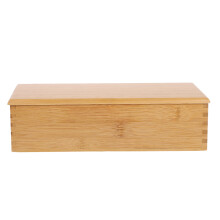 Elegant Bamboo Chopstick Organizer Box Khaki with Lid for Kitchen