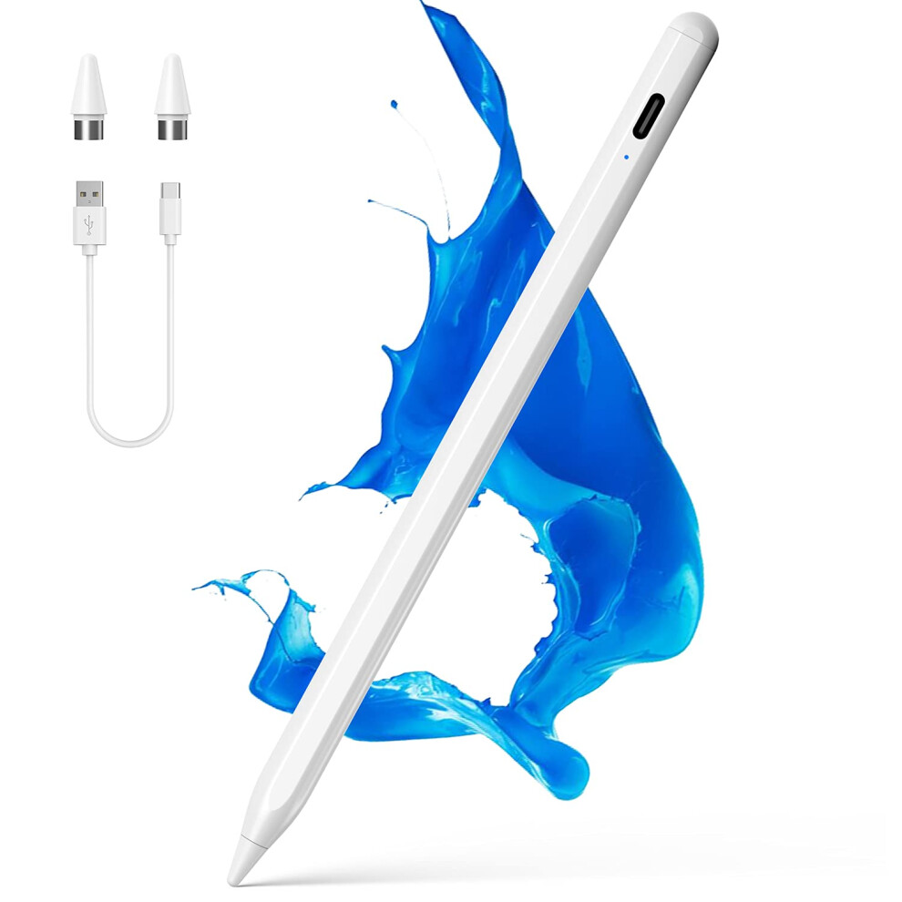 Stylus Pen For Ipad Pro And Air With Fine Point Precision Magnetic Attachment For Writing And Drawing White 9455672843799