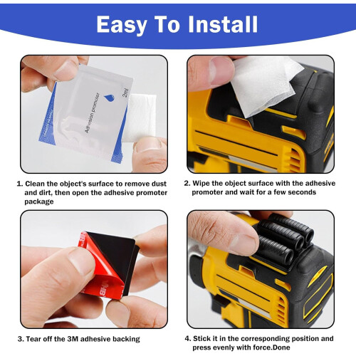 4 Pack Adhesive Drill Bit Holder for Impact Drivers and Drills, Compact Sleeve with Quick Bit Access 2