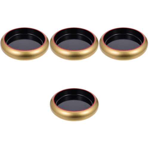 4Pcs Golden Round Sushi Plates Multi-Use Sashimi Dish for Home 2