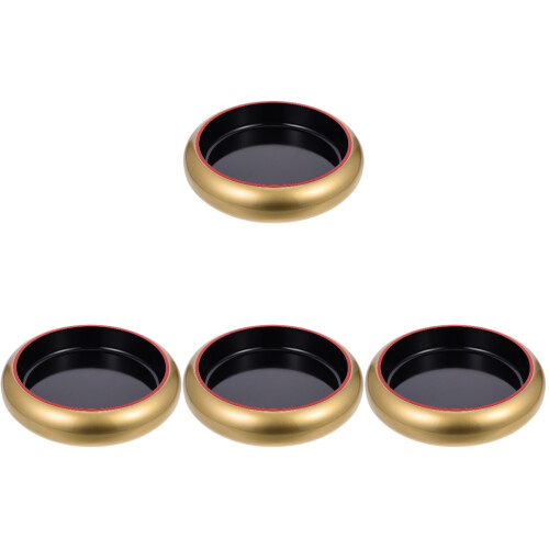 4Pcs Golden Round Sushi Plates Multi-Use Sashimi Dish for Home 1