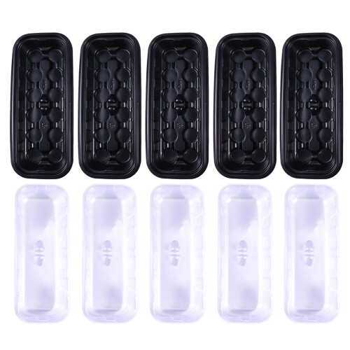 15Sets Planter Pot Tray with Transparent Lid Durable Plastic