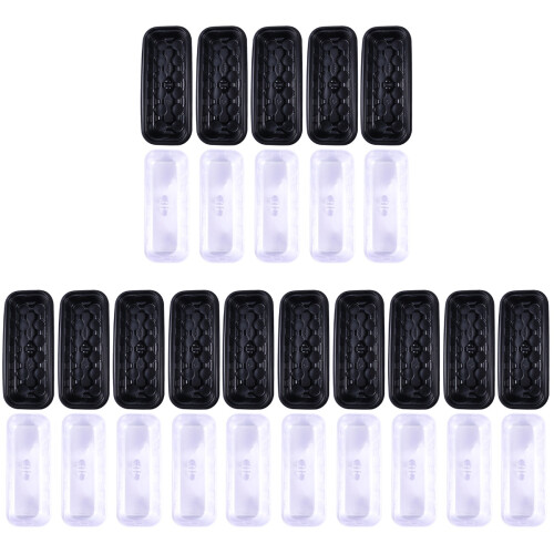 15Sets Planter Pot Tray with Transparent Lid Durable Plastic 1