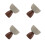 4Pièces Bols À Dessert Céramique Élégants Pied Support Bois 9