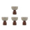 4Pièces Bols À Dessert Céramique Élégants Pied Support Bois 4