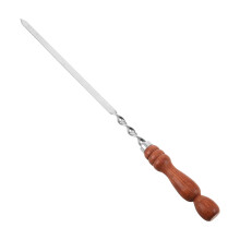 3Pcs Metal Kabob Skewers with Wooden Handle for Grilling Meat and Veg