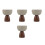 4Pièces Bols À Dessert Céramique Élégants Pied Support Bois 8
