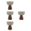 4Pièces Bols À Dessert Céramique Élégants Pied Support Bois 6