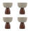 4Pièces Bols À Dessert Céramique Élégants Pied Support Bois 7