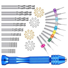76 Pcs Hand Drill Set Pin Vise Mini Drill Bits Rotary Tool