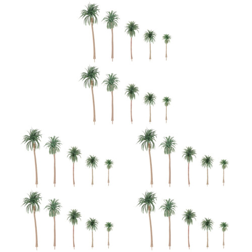 30 Pcs Rainforest Plastic Palm Tree Models For Tropical Scenery Diy 1