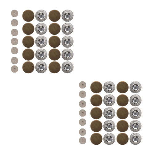100Pcs Silver Metal Jeans Buttons Durable Adjustable Snap Fasteners 2