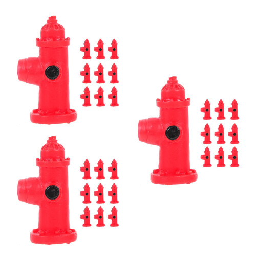 30Stk Roter Resin Feuerhydrant Mini Modell Für Landschaft 2