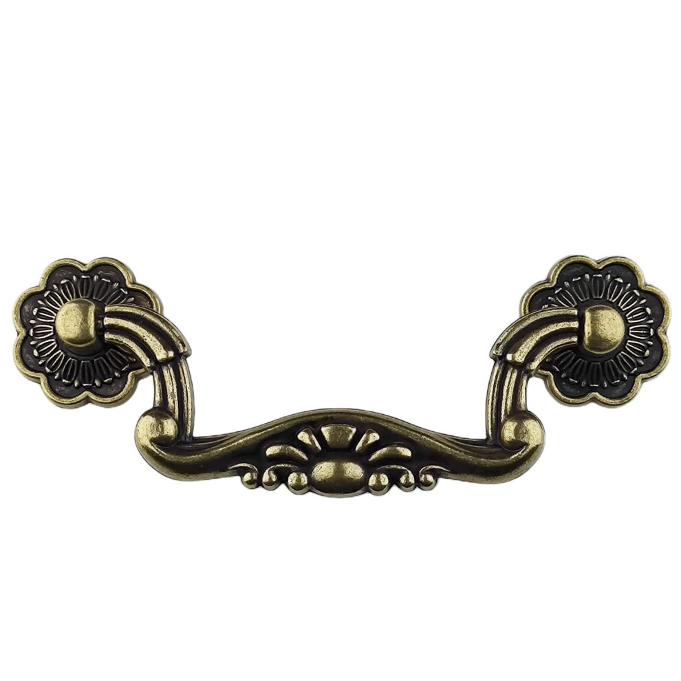 Antique Bronze Cabinet Pull Handles Vintage Sunflower Design Dual Screw Bail For Drawer Dresser 9070919951770