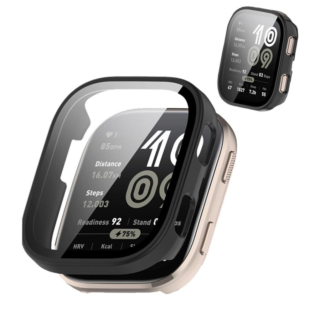 Case With 9H Tempered Glass Screen Protector, Shockproof Scratchresistant Cover, For Amazfit Bip 6 Black 9053599171188