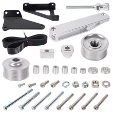 A/C Power Steering Delete Pulley Kit Direct BoltOn with Belt Alignment for Honda Acura K20 K24