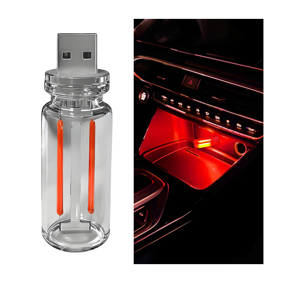 Car Ambient Usb Led Interior Lamp With Soft Glow Touch Control Glass Bottle Design Light/Red 9053599171249