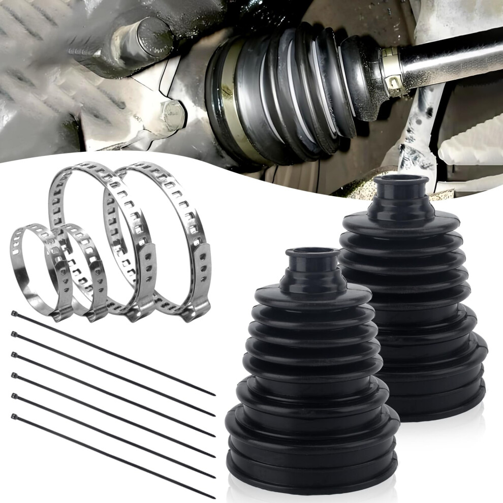 Cv Boot Kit 2Pcs Silicone Cv Axle Boot With Clamps Waterproof Dust Protection For Most Vehicles 9053599171379