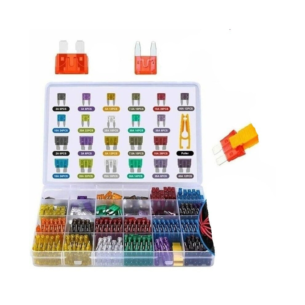 300 Piece Car Fuse Kit With Puller, Colorcoded Automotive Blade Fuses For Quick Replacement 9174973496373