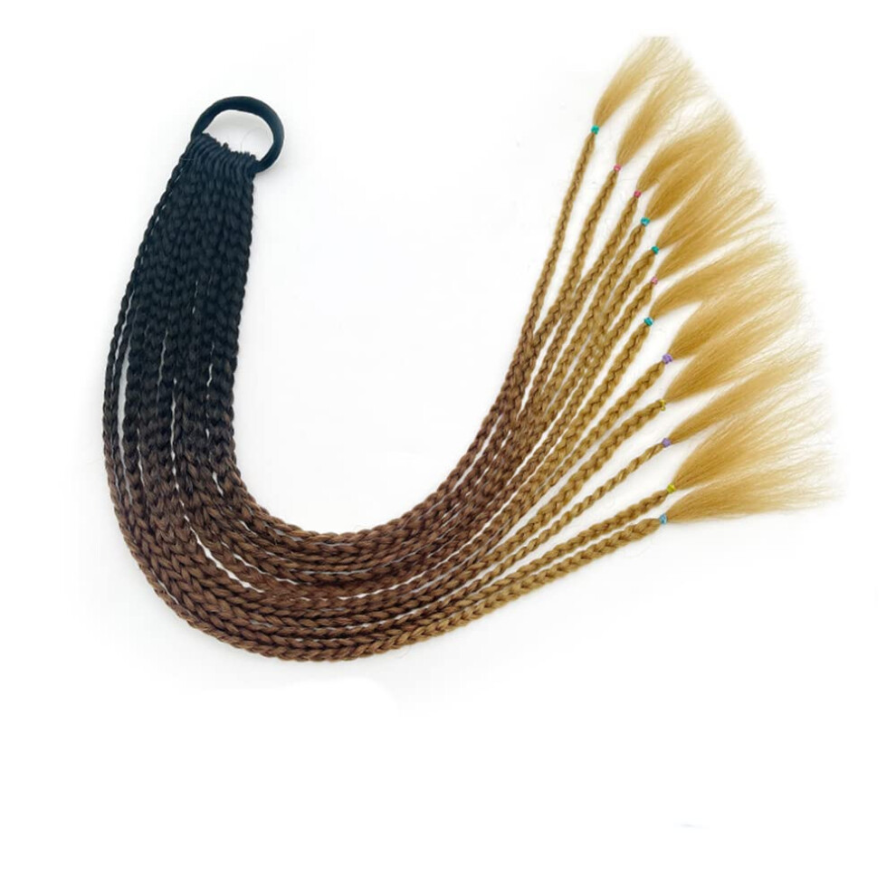 Unisex Colorful Braided Ponytail Hair Extension With Elastic Headband, Long Synthetic 60Cm For Women And Girls