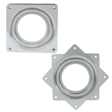 2 Pack 4 Inch Heavy Duty Lazy Susan Turntable Bearing with 360 Smooth Rotation, Square Swivel Plate for Cabinet and Dining Table, Silver