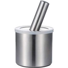 18/8 Stainless Steel Mortar and Pestle Set with Lid, Ergonomic Grip, AntiSlip Base for Spices and Pills