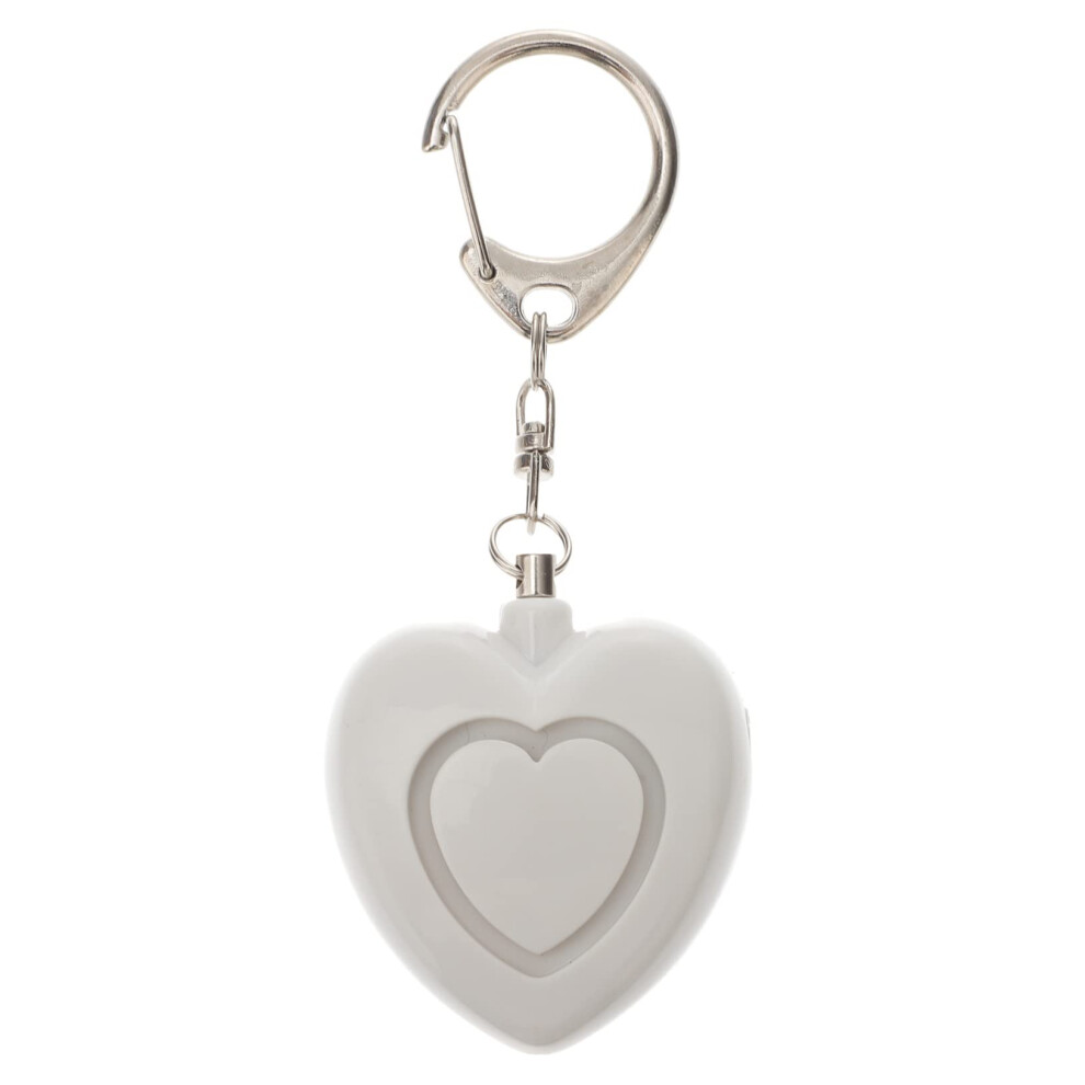 Heart Shaped Safety Alarm Keychain With Loud Emergency Sound For Women And Children White 9113335725560