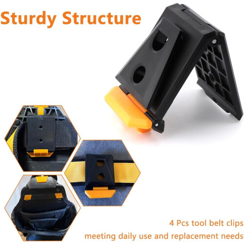 4 Pcs Tool Belt Clip Replacement for TOUCT Models, Heavy Duty Quick Attach Belt Connector 1